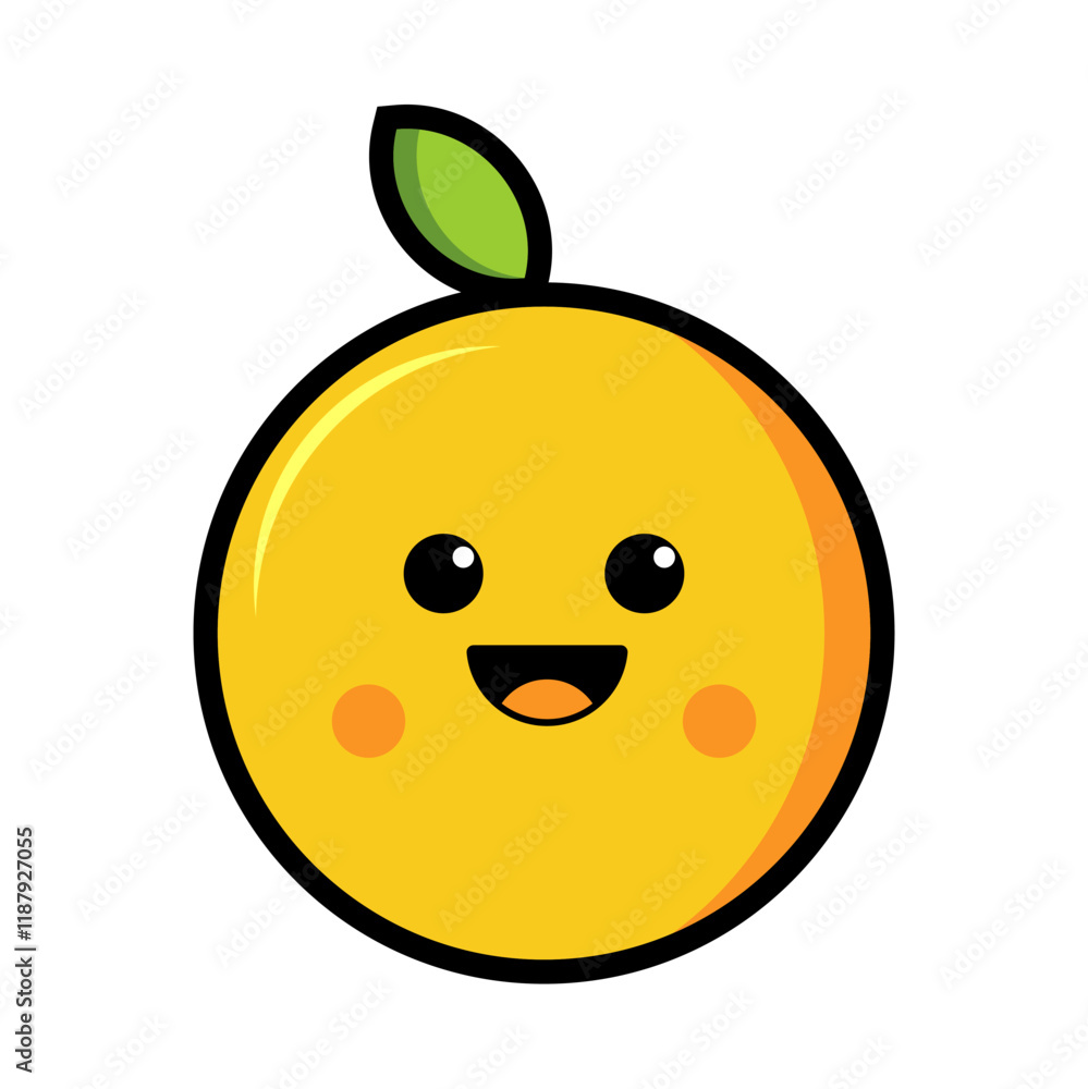 Obraz premium Cute orange fruit mascot vector illustration