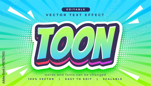 editable toon text effect lettering template