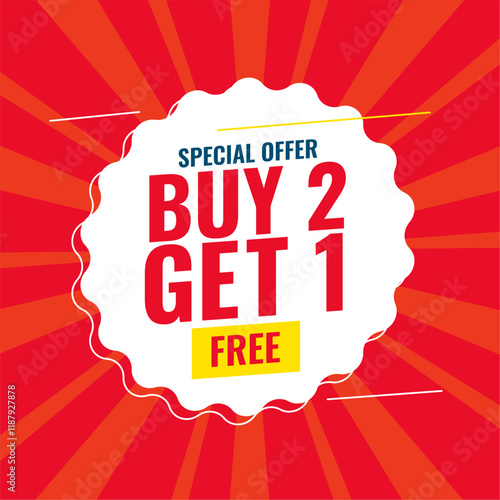 special offer buy two get one free sale background design