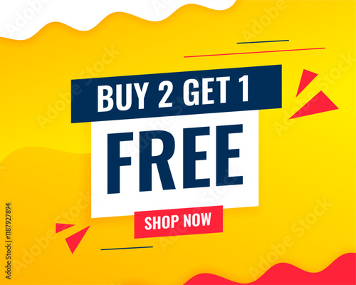 modern buy 2 get 1 free sale offer background for business promo