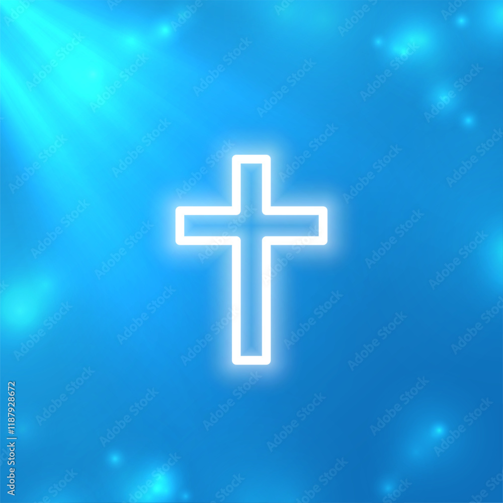 Obraz premium glowing religious cross sign background for christian festival