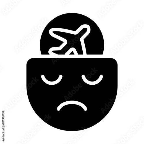 Head Jet Lag Solid Icon