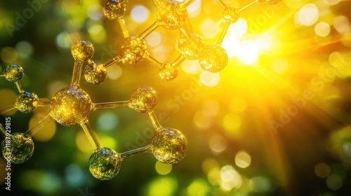 Wallpaper Mural Vibrant Molecules with Sunlight Background Torontodigital.ca