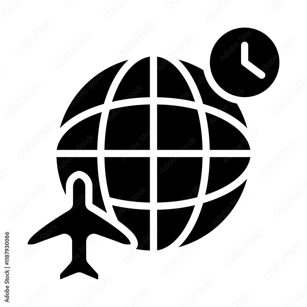 International Jet Lag Solid Icon International Jet Lag Solid Icon