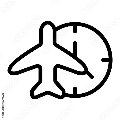 Jet Lag Line Icon
