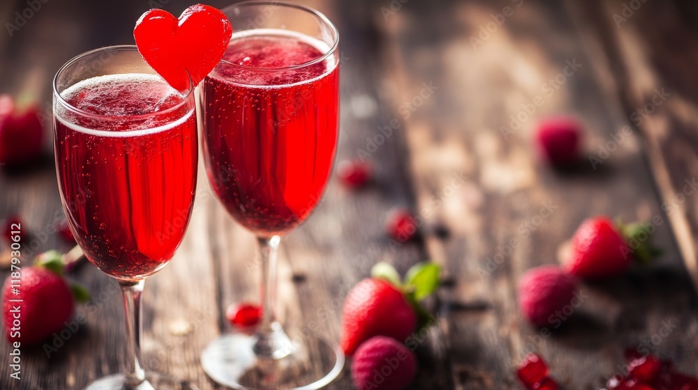 Romantic drink for couple - juice in glasses Romantic drink for couple - juice in glasses