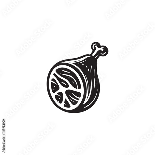 Ham icon vector symbol design art illustration