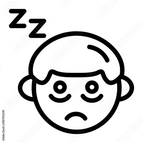 Man Sleepless Line Icon