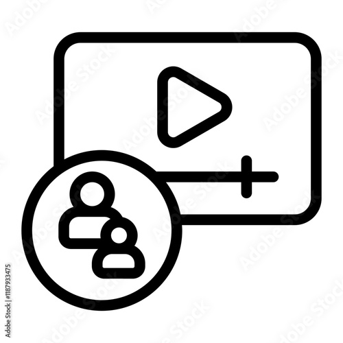 Media Control Line Icon