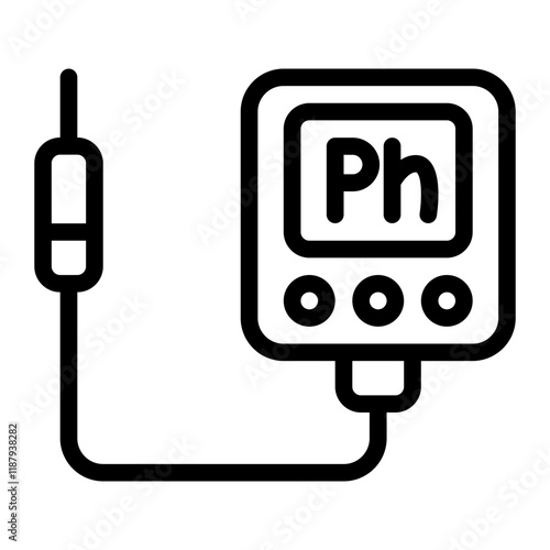 Ph Meter Line Icon