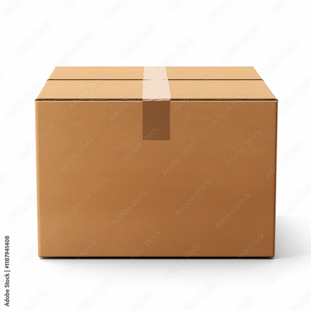 Sealed Cardboard Box Delivery Package Shipping Carton Brown Isolated Sealed Cardboard Box Delivery Package Shipping Carton Brown Isolated