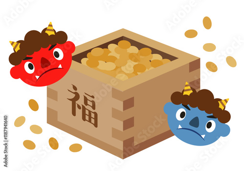 節分_豆まき_邪気払い・厄除け（赤鬼・青鬼）