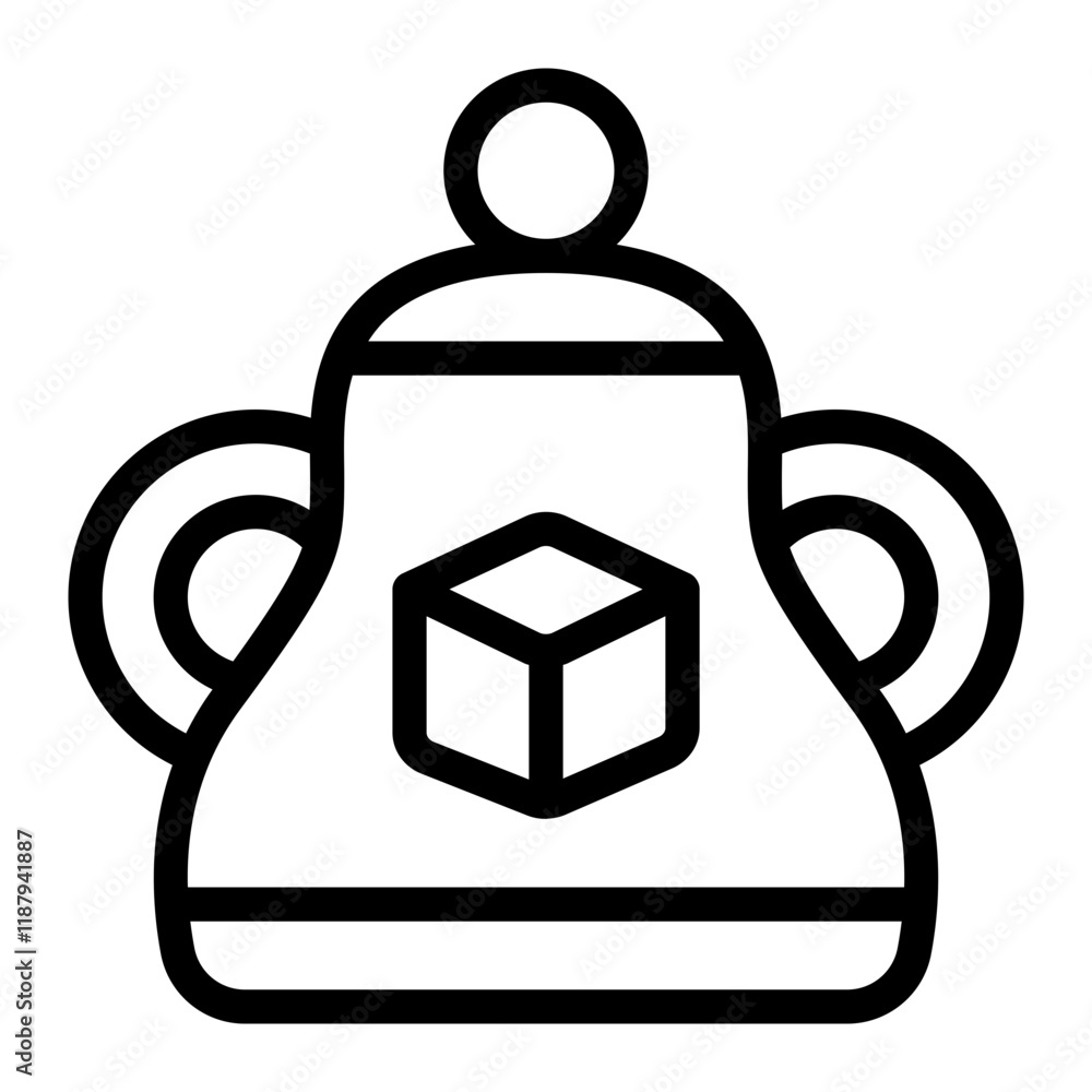 Obraz premium Sugar Teapot Line Icon