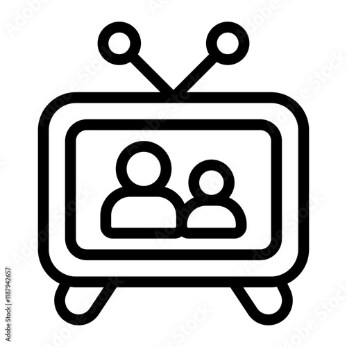Television Control Line Icon