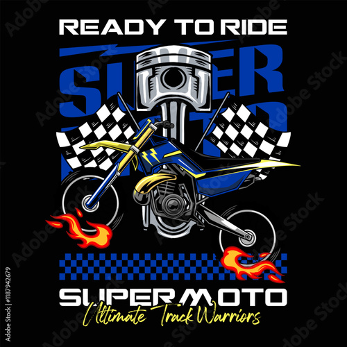 Super Motocross Extreme Championship Sport Adventure Badge Logotype Vector Illustration for sticker emblem t-shirt banner invitation poster