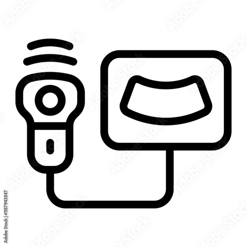 Ultrasound Machine Line Icon