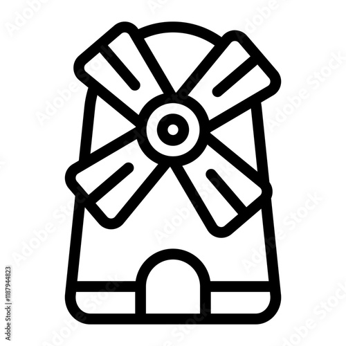 Windmill Line Icon