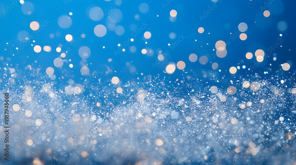 Fototapeta premium A crisp winter scene featuring intricate snowflakes and sparkling ice crystals background