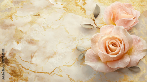 Mother's Day greeting card featuring gold and pastel tones watercolor textures,