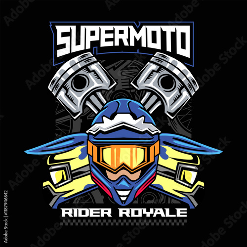 Super Motocross Extreme Championship Sport Adventure Badge Logotype Vector Illustration for sticker emblem t-shirt banner invitation poster