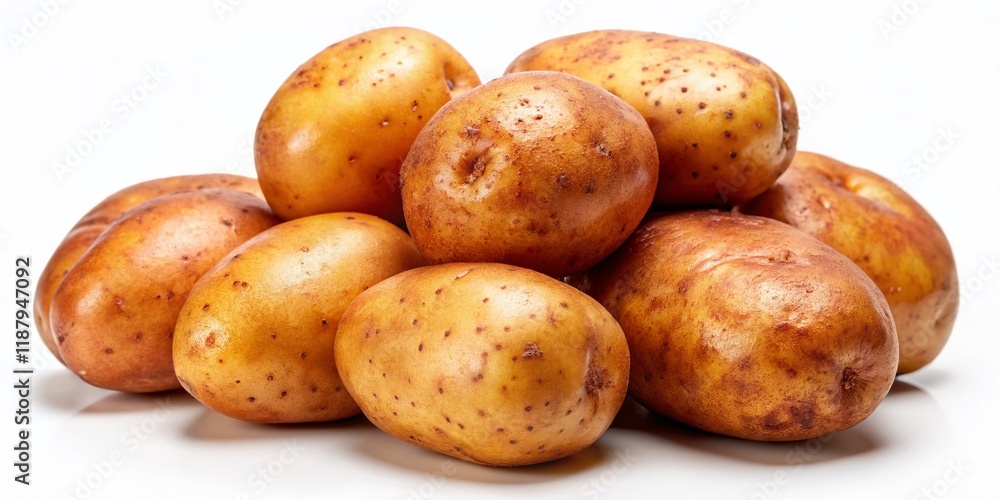 Russet Potatoes Isolated: High-Res Candid Stock Photo of Raw Potatoes on White Russet Potatoes Isolated: High-Res Candid Stock Photo of Raw Potatoes on White