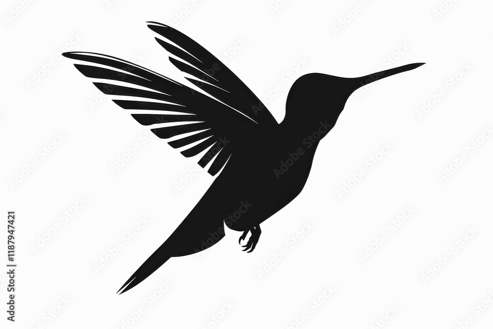 Fototapeta premium Graceful hummingbird soaring in twilight, a symbol of freedom and elegance