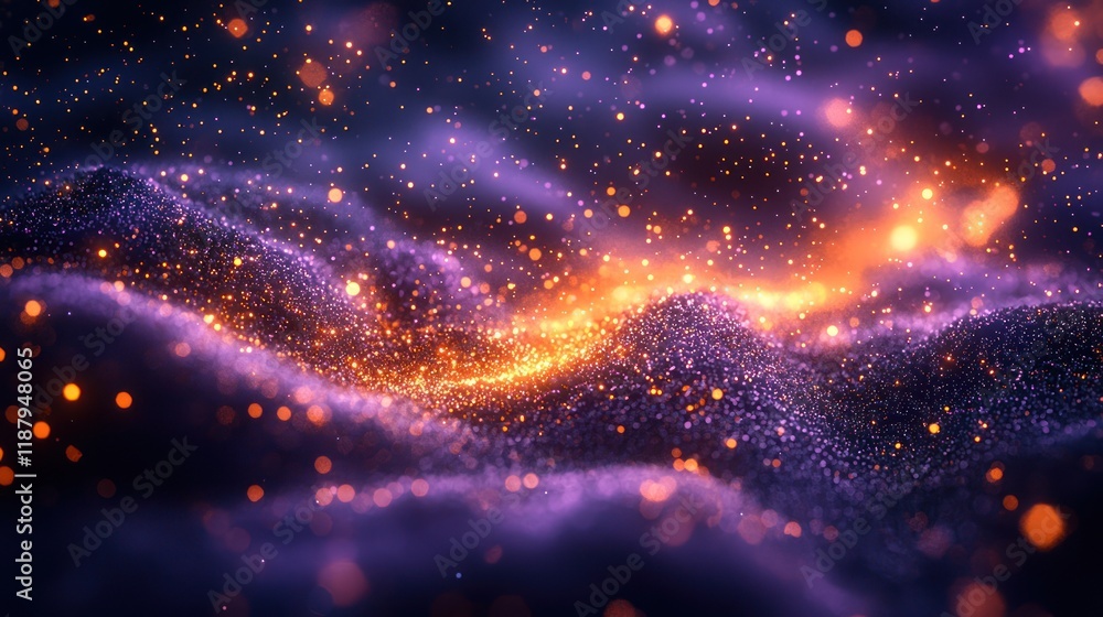 Naklejka premium Abstract representation of cosmic waves and light.