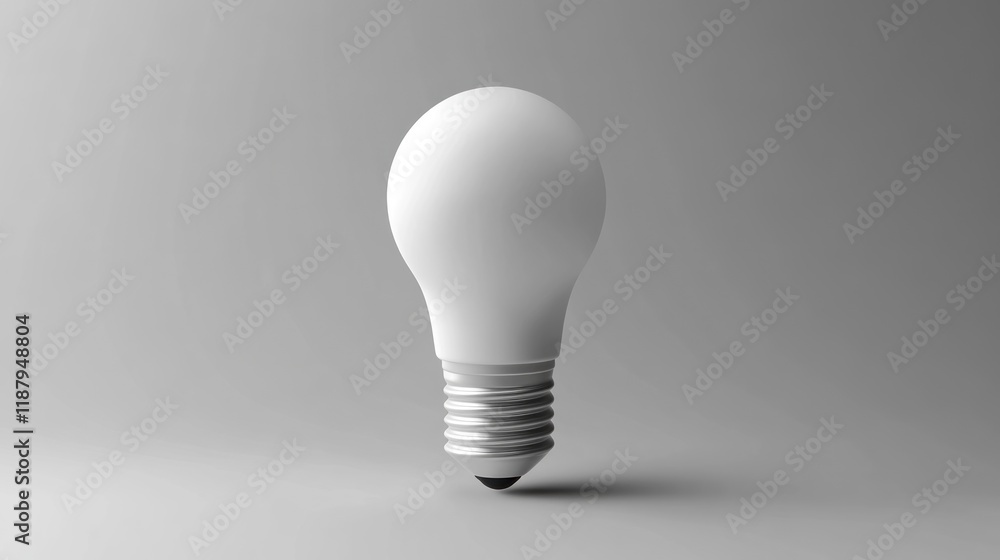 Single white lightbulb on gray background. Single white lightbulb on gray background.