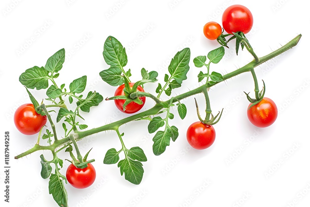 Tomato with leaf isolated on white background Tomato with leaf isolated on white background