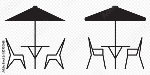 Terrace cafe icon Vector illustration in black . terrace cafe vector icon illustration sign . eps 10.