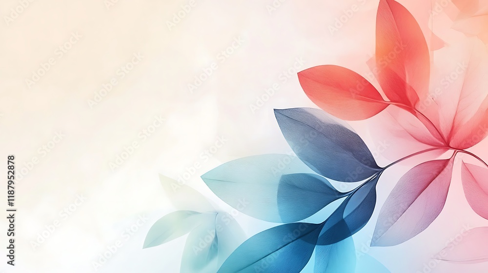 Fototapeta premium Pastel Colored Translucent Leaves Artistic Design