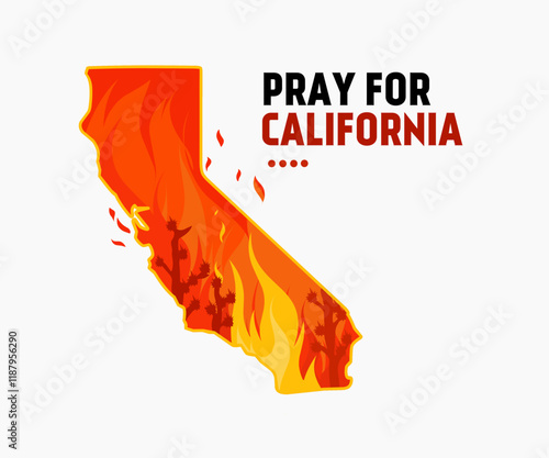 Pray for California, Wildfire Awareness and Support Design