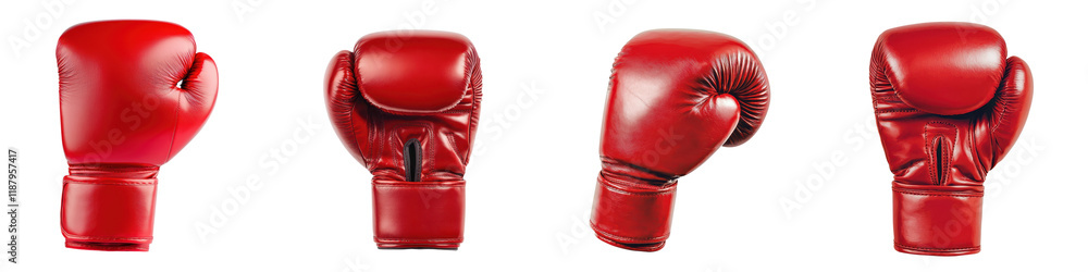 Pair of red leather boxing gloves on white background symbolizing the power energy and competitive spirit of the sport of boxing and martial arts training Pair of red leather boxing gloves on white background symbolizing the power energy and competitive spirit of the sport of boxing and martial arts training