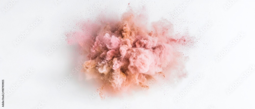 Fototapeta premium Pink Beige Powder Explosion Abstract Art Cloud Burst