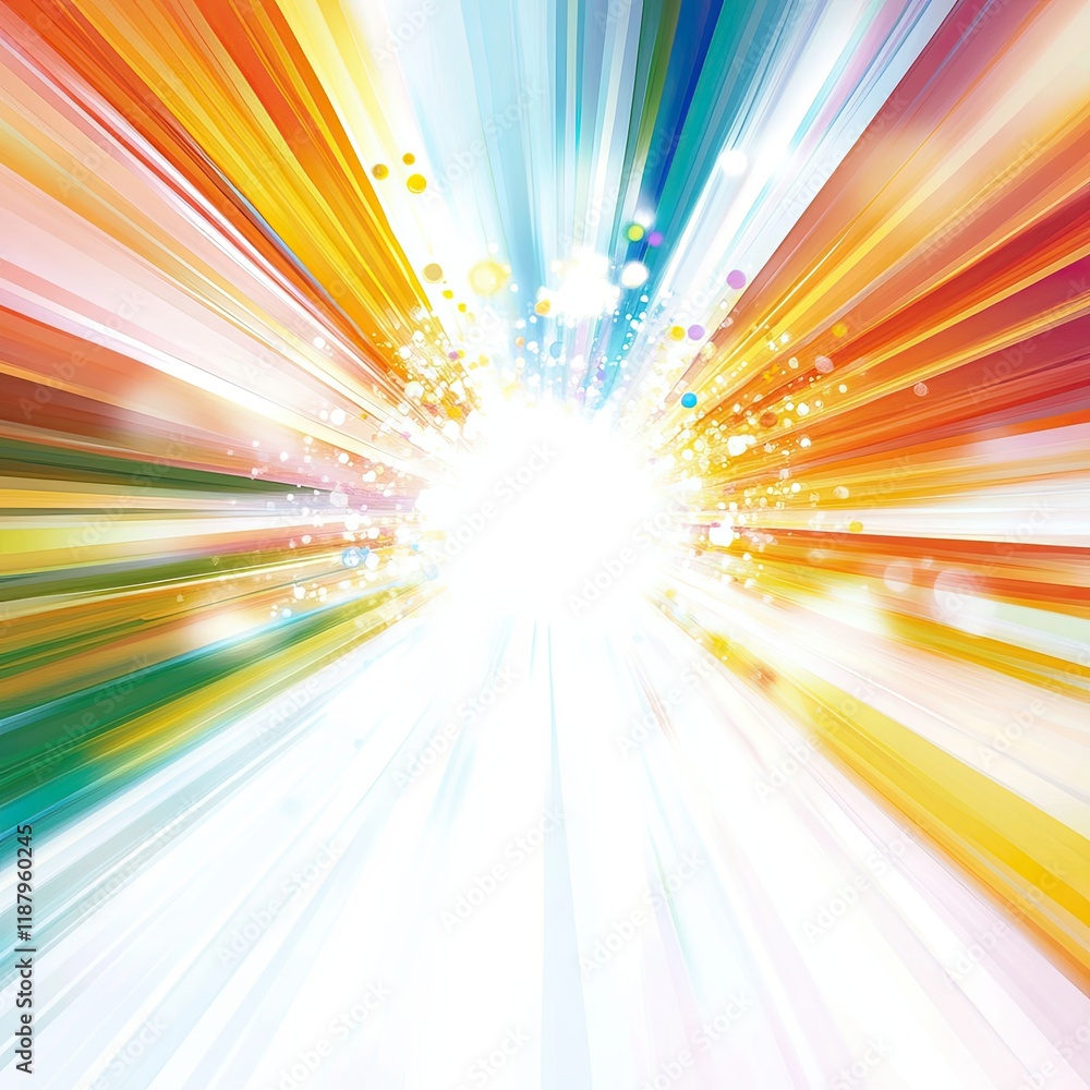 Obraz premium Colorful Light Rays Burst