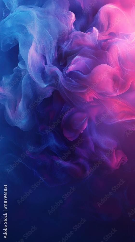 Fototapeta premium Abstract colorful smoke swirling in dark background.