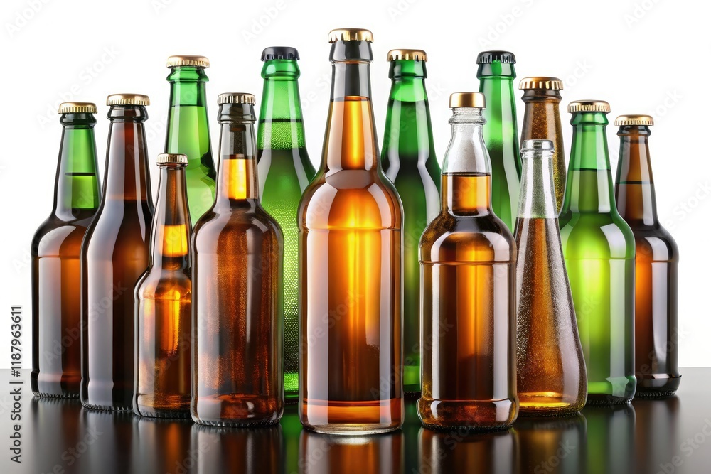 High-res PNG images: isolated glass bottles for alcohol, beer, liquor; 3D rendered. High-res PNG images: isolated glass bottles for alcohol, beer, liquor; 3D rendered.
