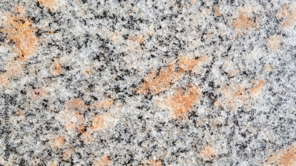 Granite surface showcasing intricate patterns and textures with a mix of gray and orange hues Granite surface showcasing intricate patterns and textures with a mix of gray and orange hues