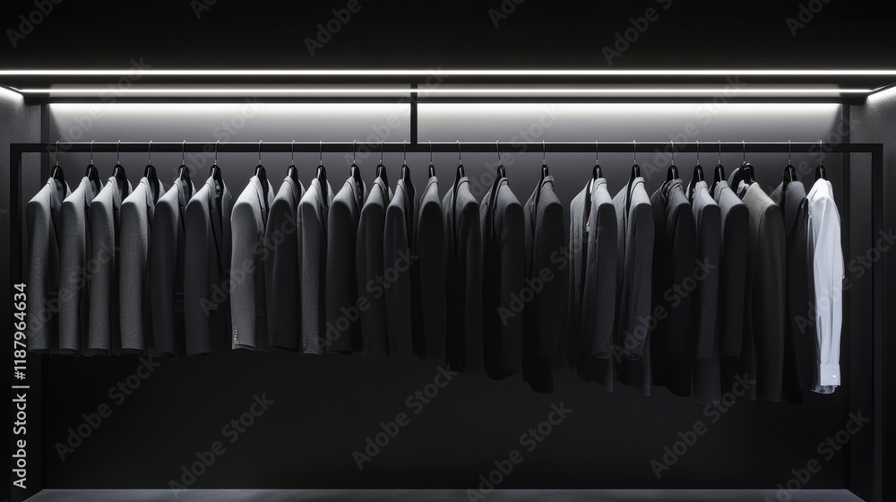 Black and white fashion pieces on black hangers in luxury store stylish clothing rack display,modern fashion blog aesthetic,Business fashion,social media,shopping mall,sale online,Fashion blog. Black and white fashion pieces on black hangers in luxury store stylish clothing rack display,modern fashion blog aesthetic,Business fashion,social media,shopping mall,sale online,Fashion blog.