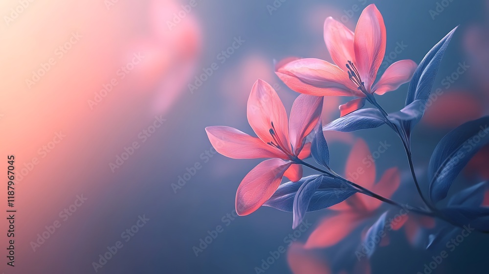Delicate Pink Lilies in Soft Morning Light Delicate Pink Lilies in Soft Morning Light