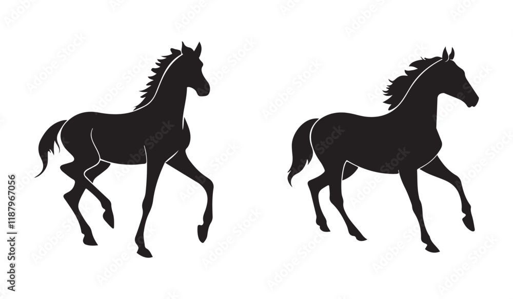 Horse silhouette vector on white background Horse silhouette vector on white background