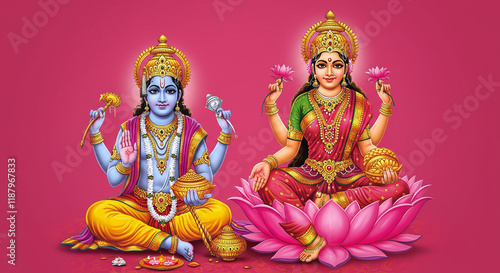 Lord Vishnu and Goddess Lak...