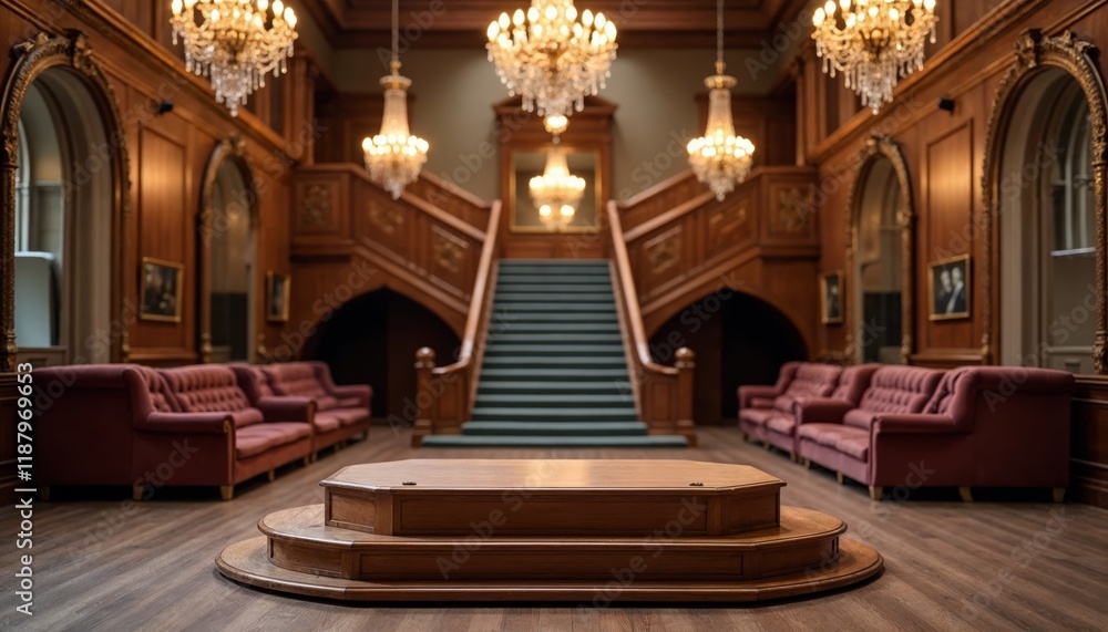 Obraz premium Grand Staircase in Luxurious Mansion