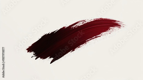 Fototapeta Naklejka Na Ścianę i Meble -  Dark red paint stroke, white background, texture, design element