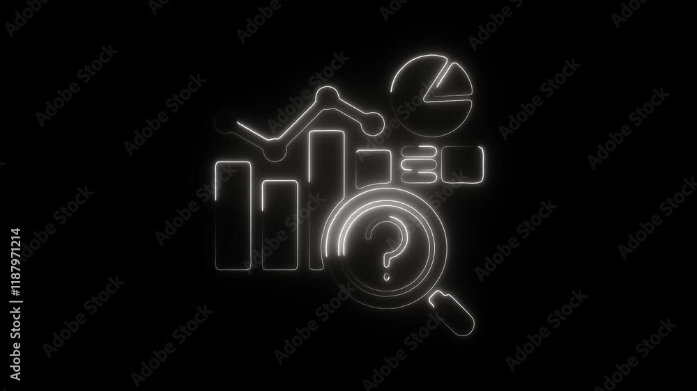 Glowing Neon Predictive Chart Icon, Forecasting and Data Analytics Symbol, HD Video Motion Graphic Animation on Black Background Glowing Neon Predictive Chart Icon, Forecasting and Data Analytics Symbol, HD Video Motion Graphic Animation on Black Background