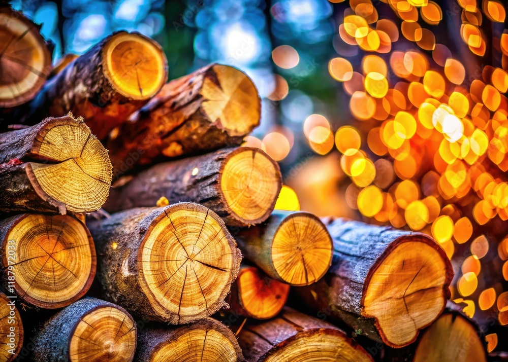 Rustic lumber stacked high, winter's fuel, sharp focus reveals textured wood. Rustic lumber stacked high, winter's fuel, sharp focus reveals textured wood.
