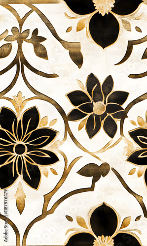 Creative Seamless Pattern 2D Doodle Floral Illustrations for wallpaper, card, tile.