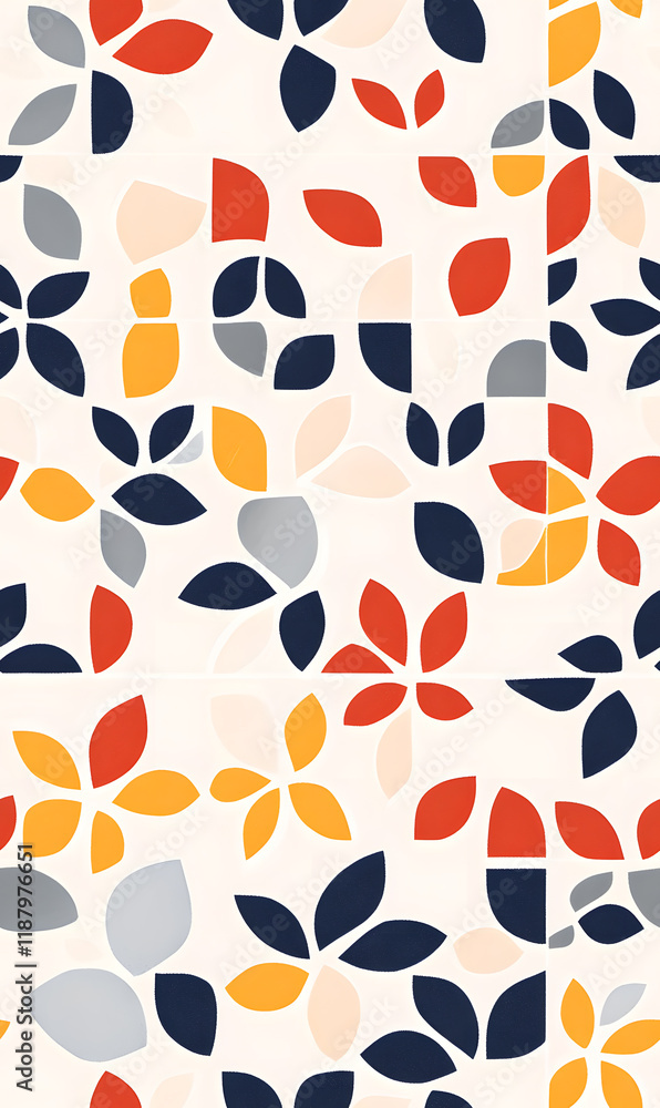 Fototapeta premium Creative Seamless Pattern 2D Doodle Floral Illustrations for wallpaper, card, tile.