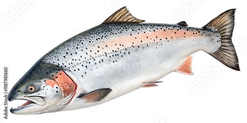 salmon fish isolated on white background