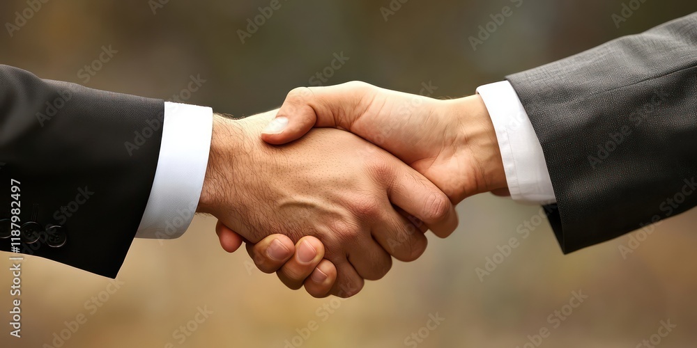 A confident businessman shaking hands with a colleague in a successful business deal. A confident businessman shaking hands with a colleague in a successful business deal.